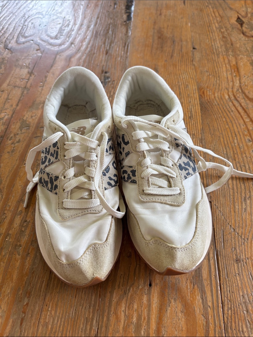 New Balance 237 Women’s Cream Sneakers with Leopard Accent